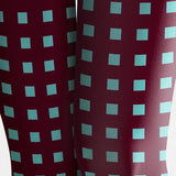 Viken | Ciorapi și leggings verzi cu dungi Urgundy
