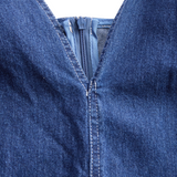 Rochie midi din denim indigo închis, fără mâneci