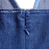 Rochie midi din denim indigo închis, fără mâneci
