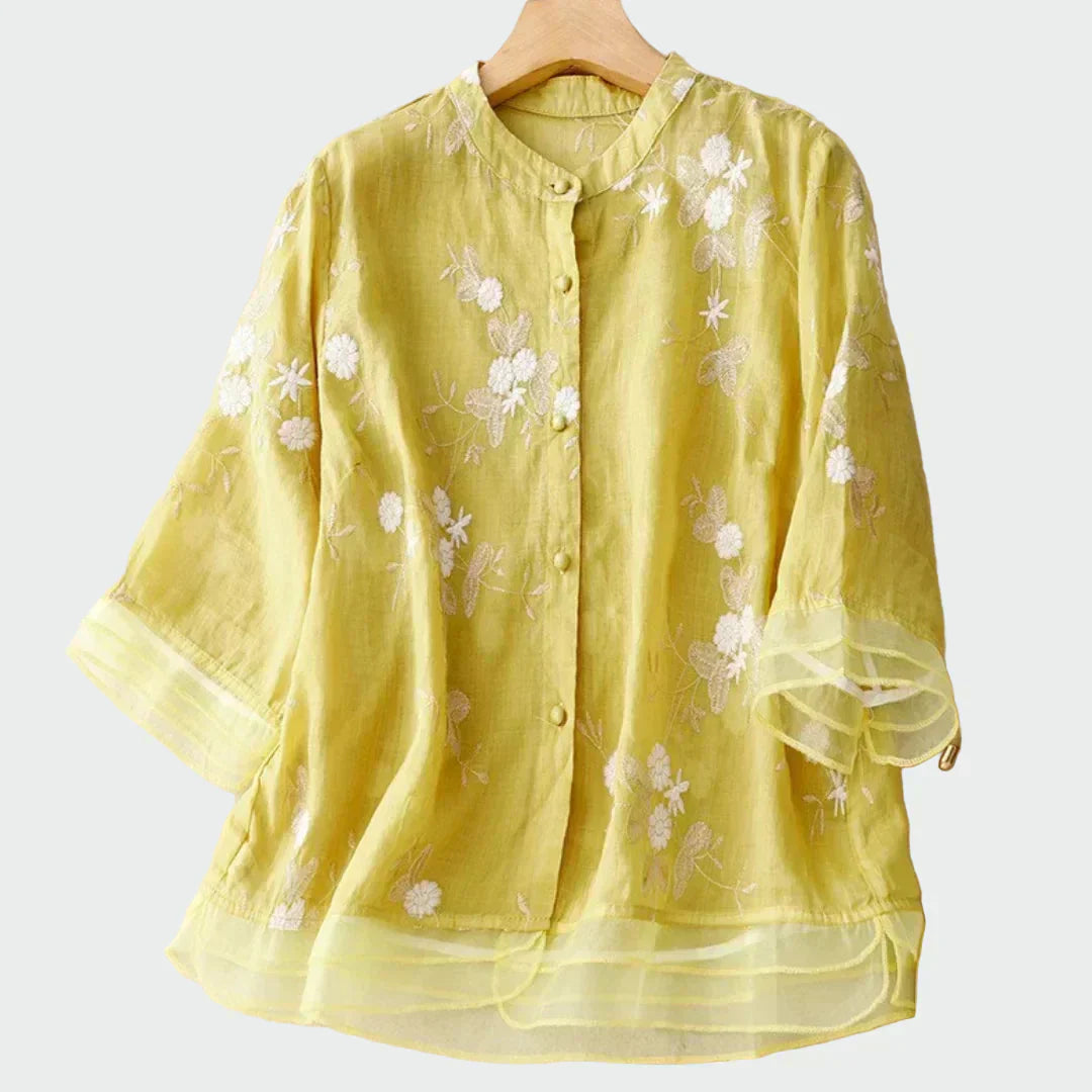 Linnea | Bluză cu broderie florală