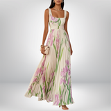Penelope | Rochie maxi din chiffon cu motive florale