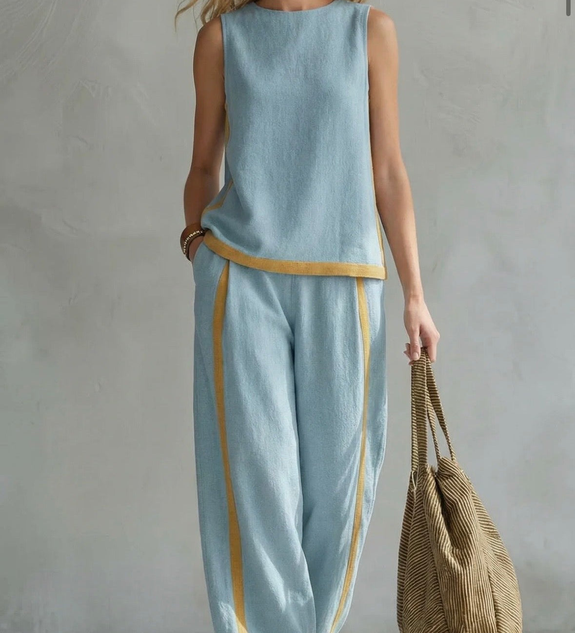 Leila | Set elegant complet din bumbac și in
