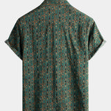 Jānis | Cămașă vintage din bumbac verde pentru bărbați