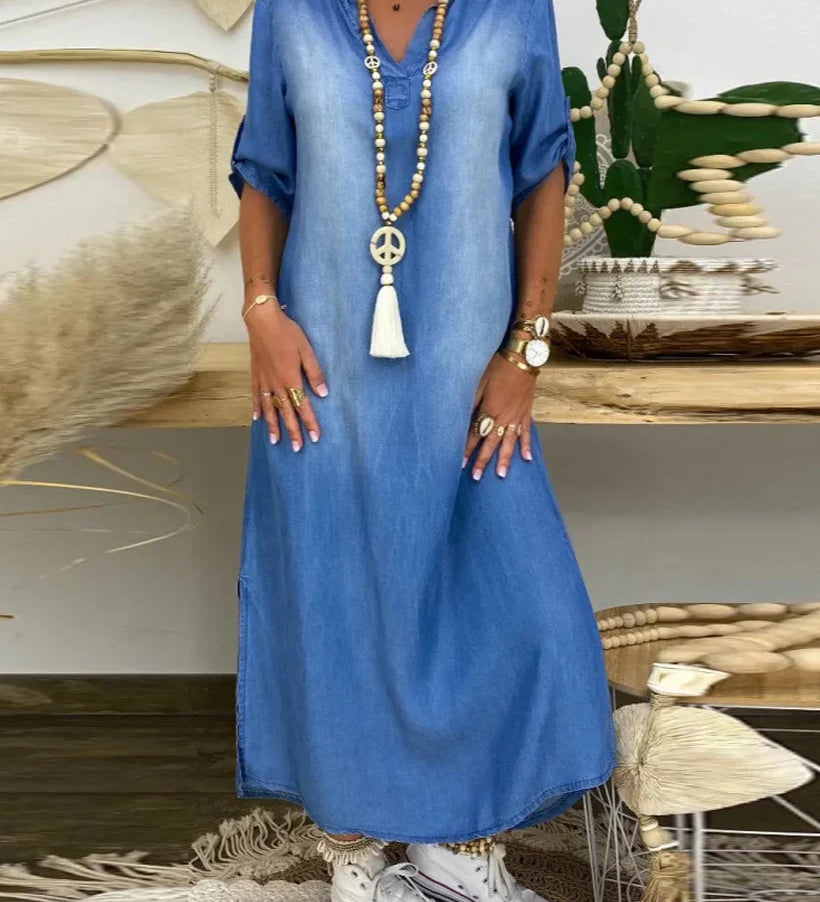 Ibiza | Rochie maxi din denim modern