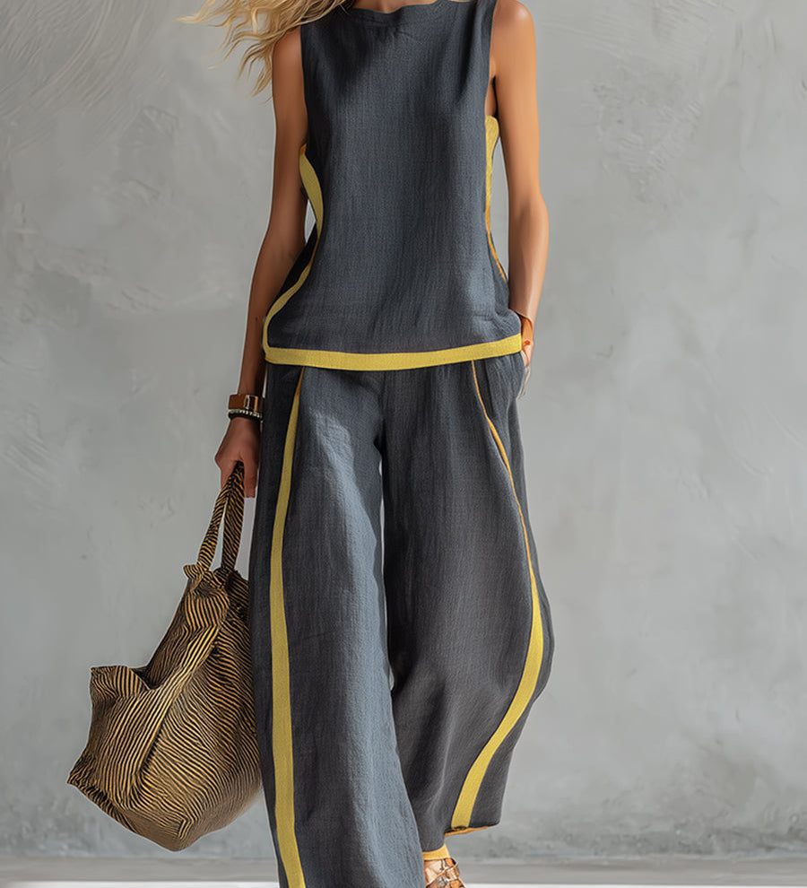Leila | Set elegant complet din bumbac și in