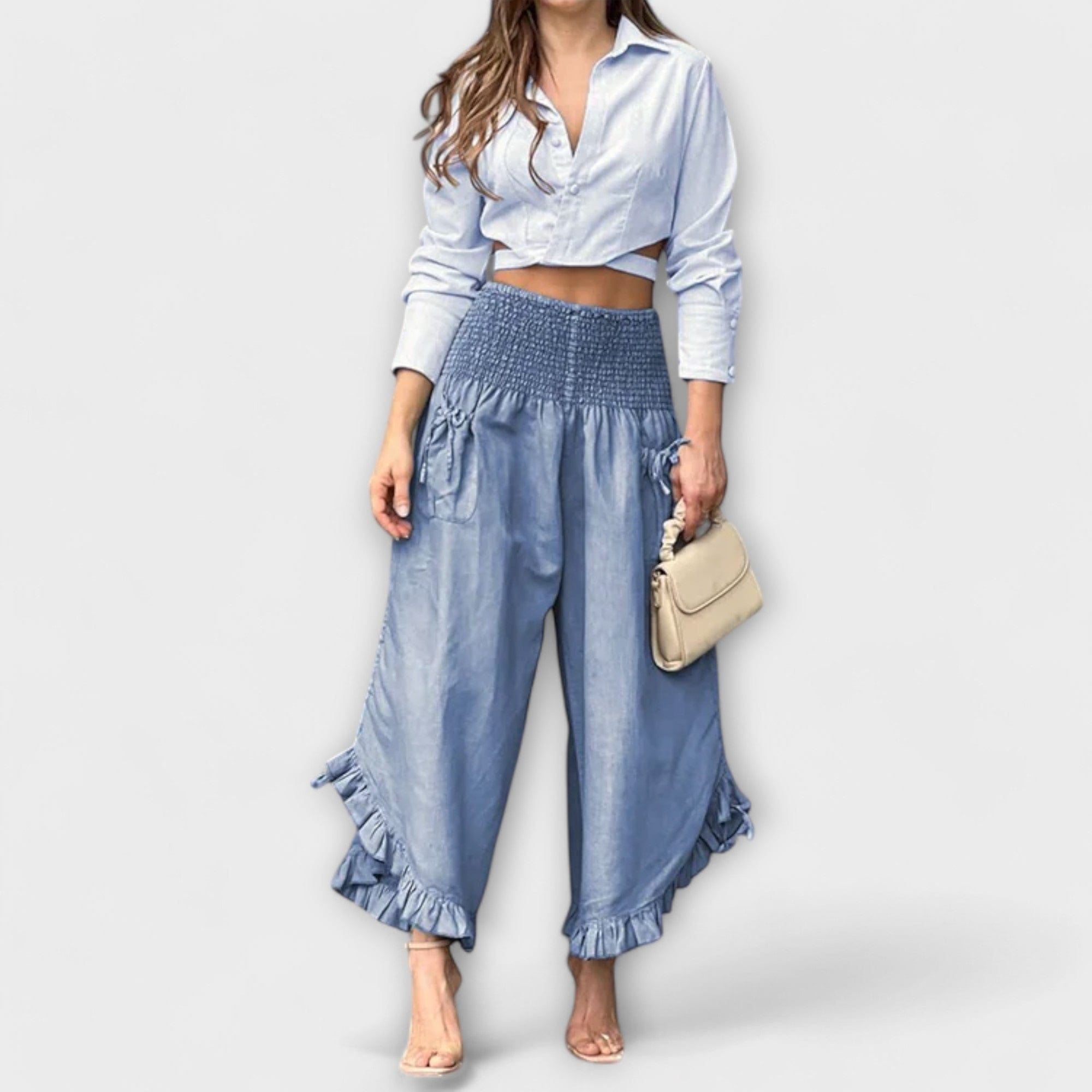 Jaya | Pantaloni confortabili cu pliuri moderne din materiale naturale