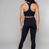 Kristi | Leggings din tricot cu detalii din tuburi – talie foarte înaltă, negri/albi