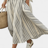 Bárbara | Set elegant din tricot de bambus cu dungi