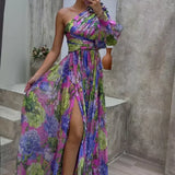 Whitney | Rochie elegantă și fluidă cu un umăr pentru evenimentele de vară