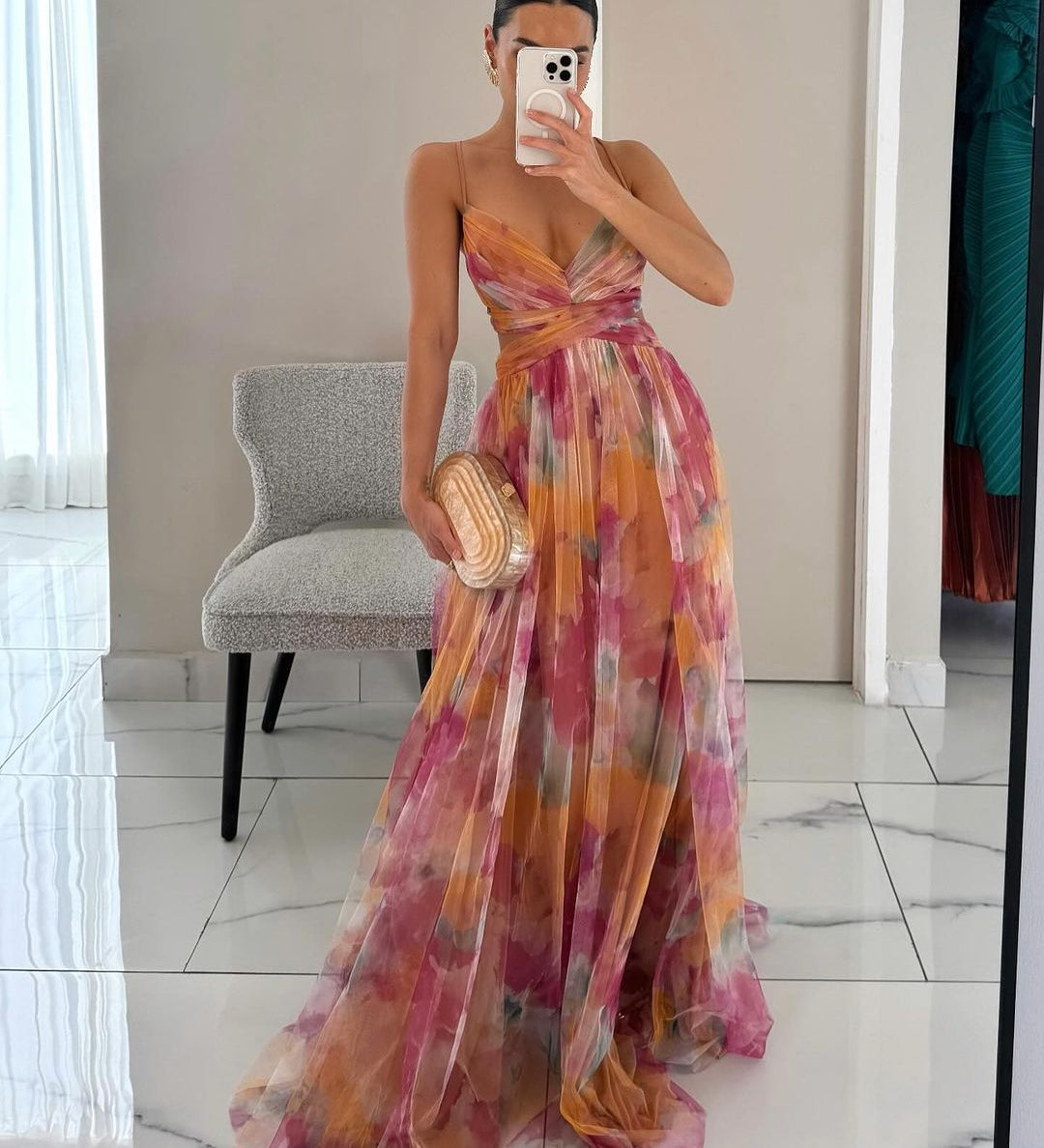 Madeline | Rochie Lungă Florală Care Radiază Eleganță Fără Efort