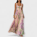 Penelope | Rochie maxi din chiffon cu motive florale