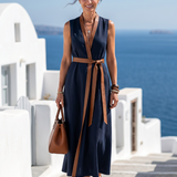 Myra | Rochie Midi cu Linia de Contrast