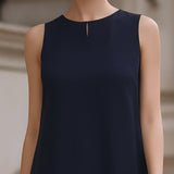 Rochie fără mâneci din chiffon în straturi