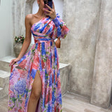 Whitney | Rochie elegantă și fluidă cu un umăr pentru evenimente de vară