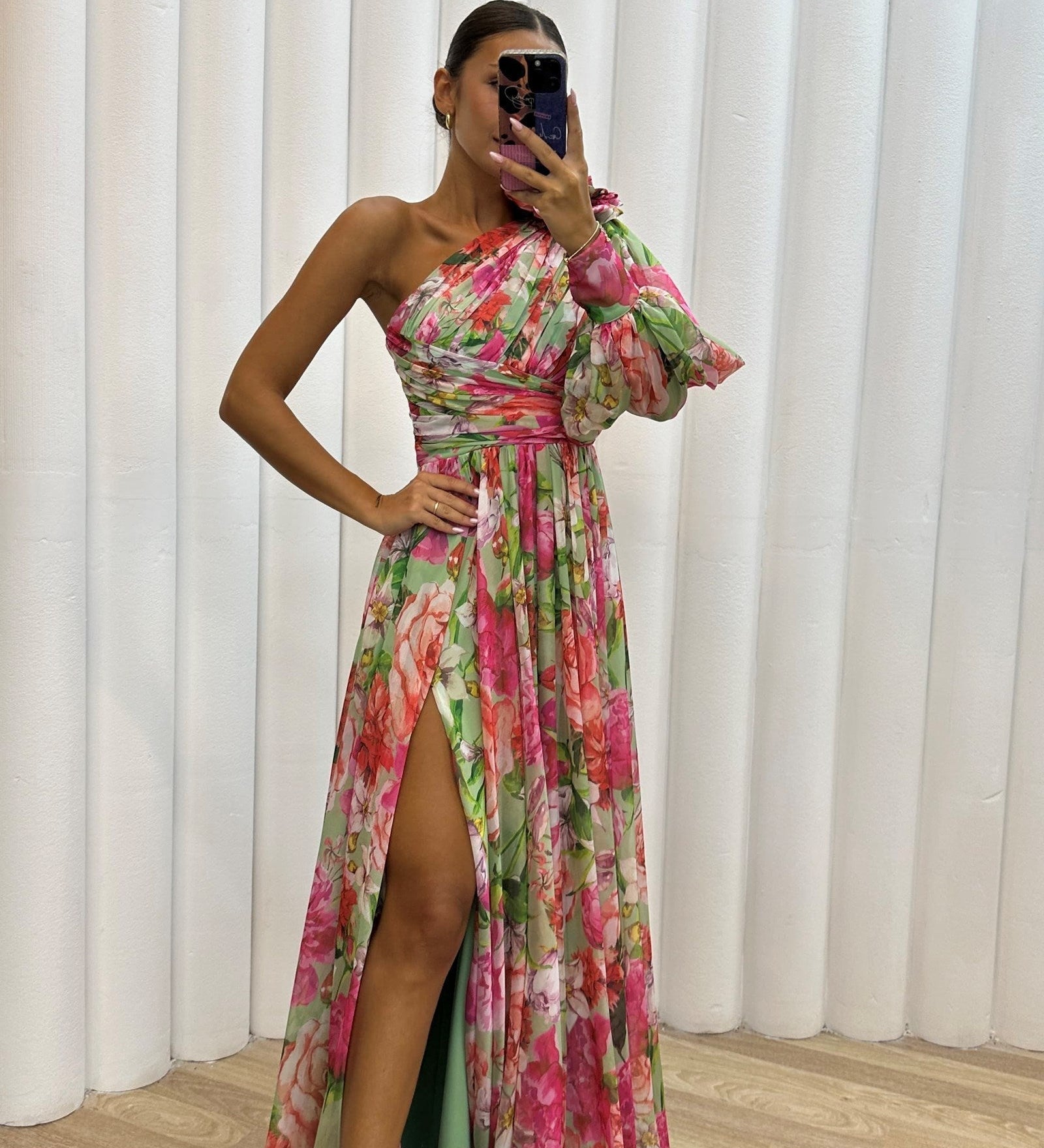 Whitney | Rochie elegantă și fluidă cu un umăr pentru evenimentele de vară