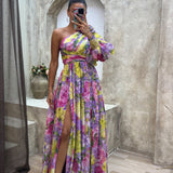 Whitney | Rochie elegantă și fluidă cu un umăr pentru evenimente de vară