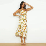 Viktoria – Rochie maxi asimetrică cu model floral