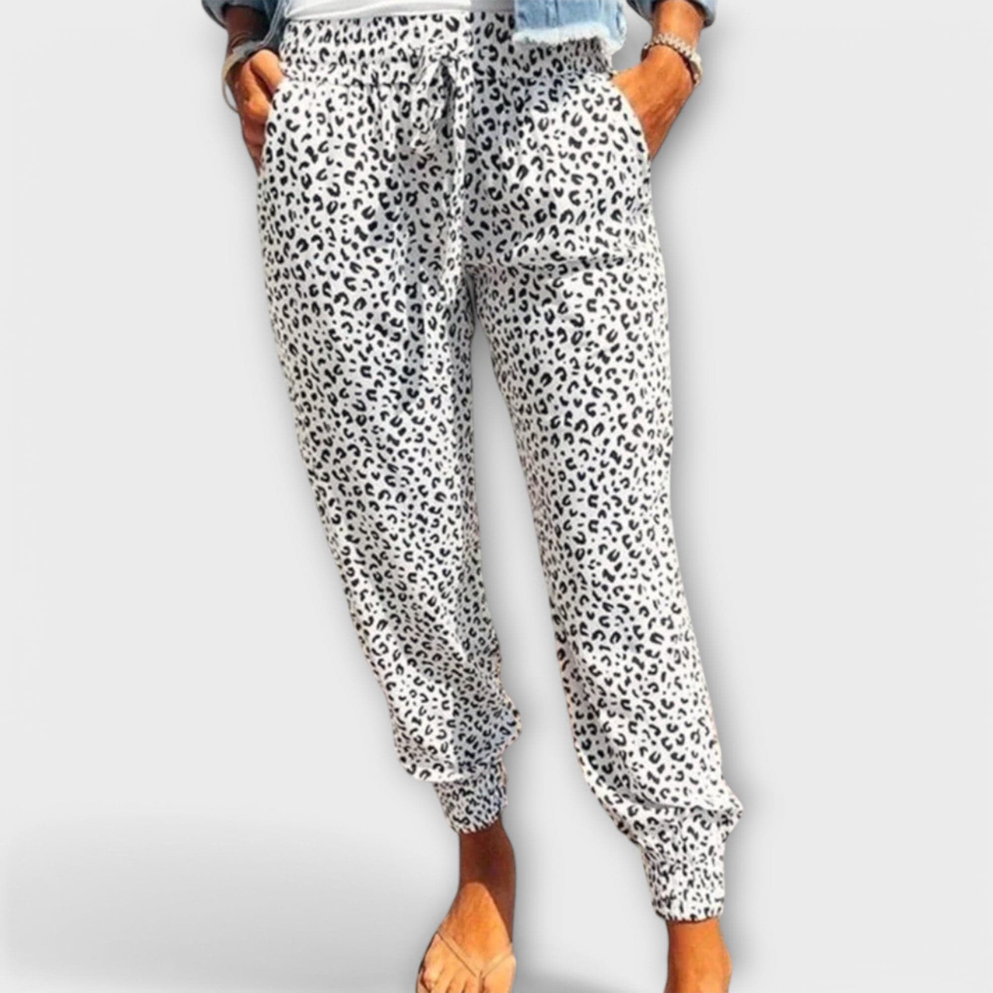 Feli | Pantaloni largi cu imprimeu leopard