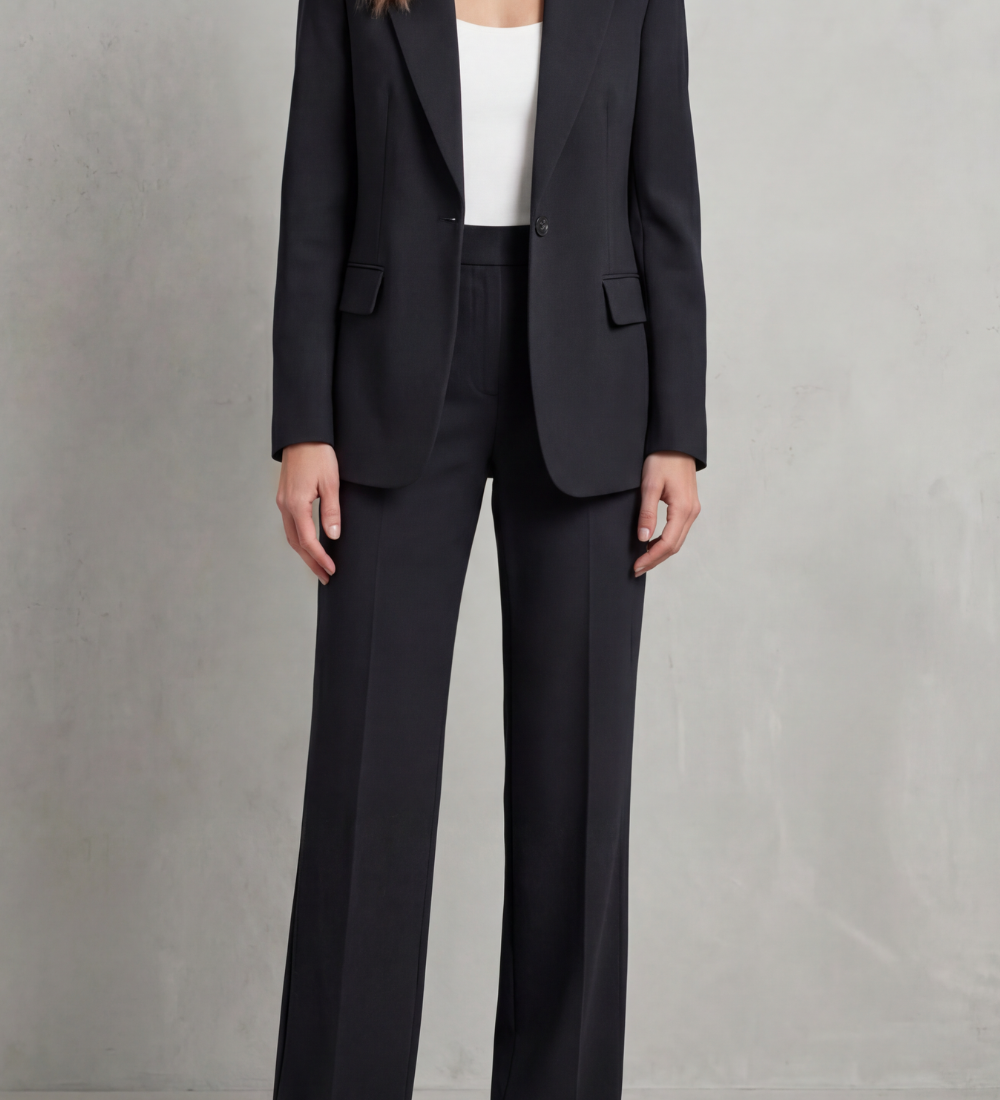Brenda | Costum elegant de culoare albastră cu croială liberă
