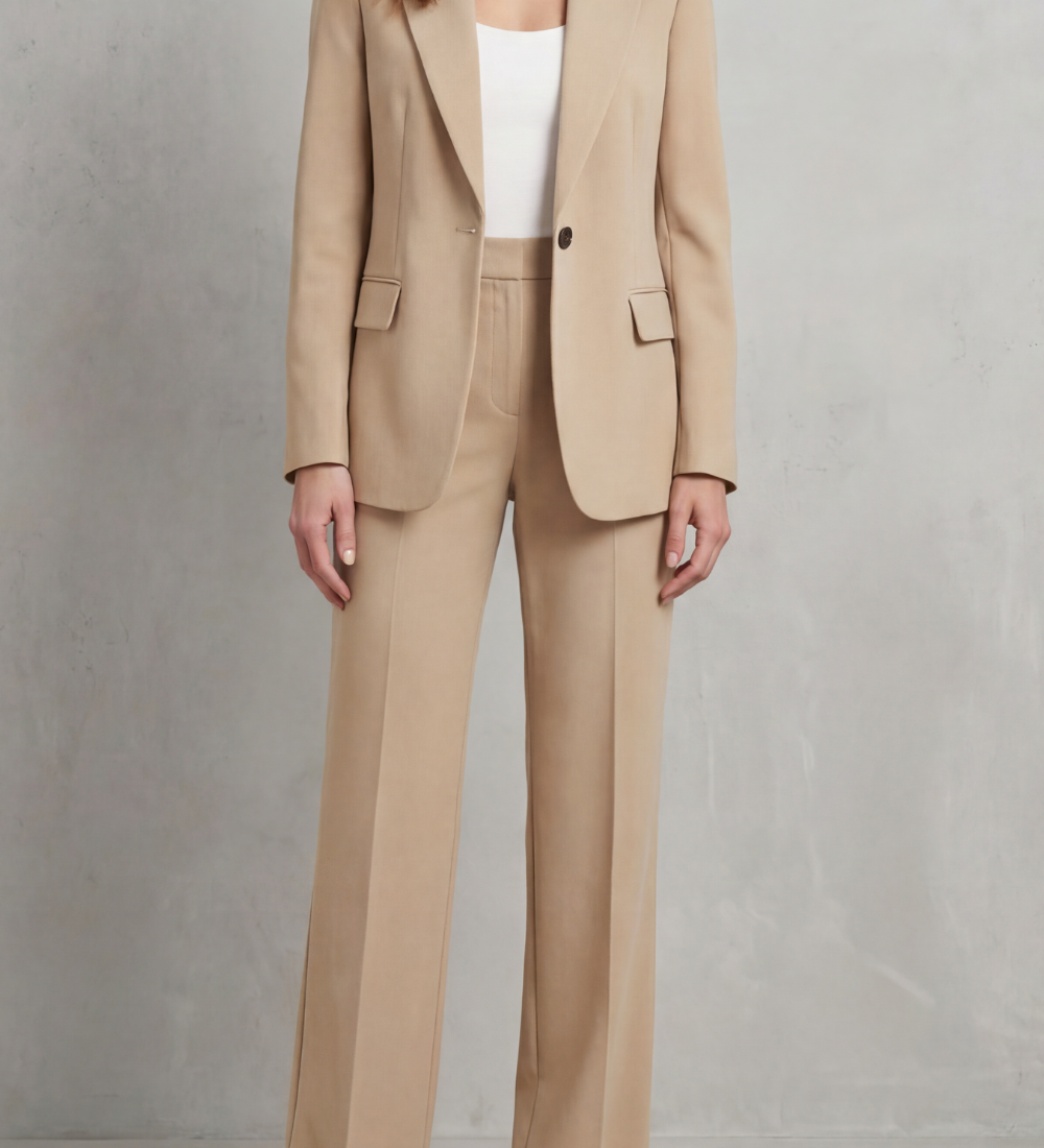 Brenda | Costum elegant de culoare albastră cu croială liberă