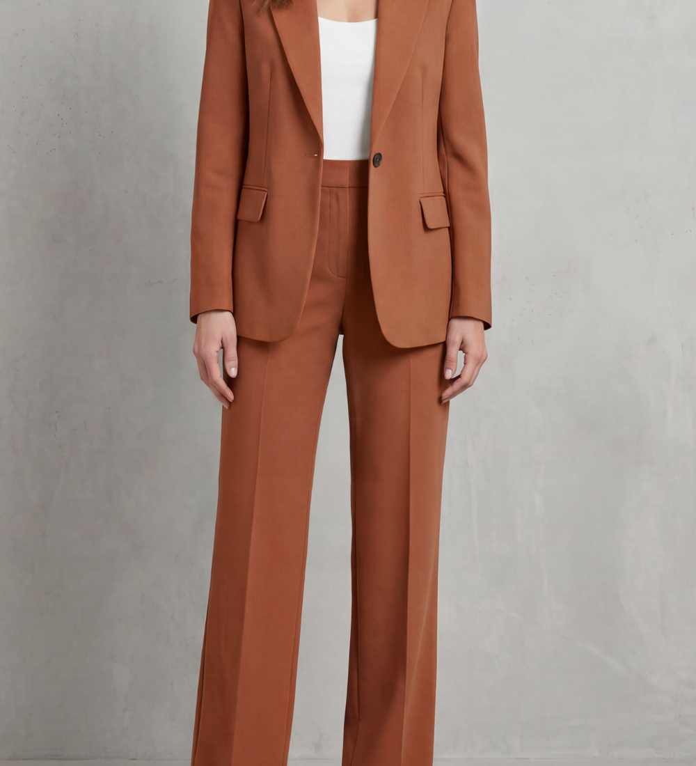 Brenda | Costum elegant de culoare albastră cu croială liberă