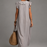 Emma | Rochie maxi în stil boho din in și bumbac
