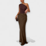 Luna | Rochie asimetrică din satin