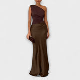 Luna | Rochie asimetrică din satin