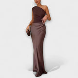 Luna | Rochie asimetrică din satin