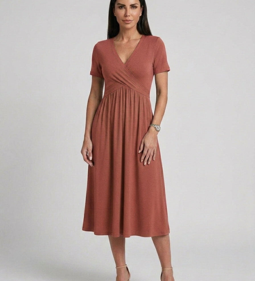 Georgeta – Rochie cu decolteu în V