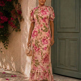 Ileana – Rochie Elegantă cu Imprimeu Floral și Croială Romantic
