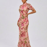 Ileana – Rochie Elegantă cu Imprimeu Floral și Croială Romantic