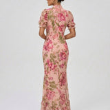 Ileana – Rochie Elegantă cu Imprimeu Floral și Croială Romantic