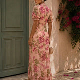 Ileana – Rochie Elegantă cu Imprimeu Floral și Croială Romantic