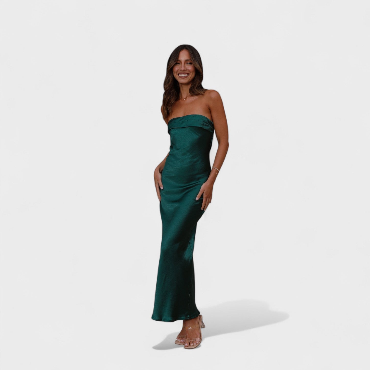 Carmen | Rochie din satin fără bretele