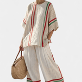 Beatriz | Set de îmbrăcăminte Bambusa cu model de margaretă mediteraneană