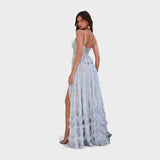 Florencia | Rochie lungă boho cu fante și volane.