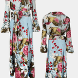 Sanne | Set elegant: cămașă cu imprimeu floral și pantaloni ondulați