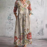 Dora | Rochie de vară pentru femei cu imprimeu floral și decolteu în V