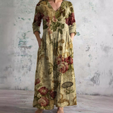 Dora | Rochie de vară pentru femei cu imprimeu floral și decolteu în V