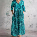 Dora | Rochie de vară pentru femei cu imprimeu floral și decolteu în V