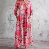 Dora | Rochie de vară pentru femei cu imprimeu floral și decolteu în V