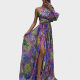 Whitney | Rochie elegantă și fluidă cu un umăr pentru evenimente de vară