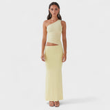Seranella | Rochie maxi asimetrică cu decupaj