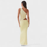 Seranella | Rochie maxi asimetrică cu decupaj