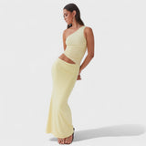 Seranella | Rochie maxi asimetrică cu decupaj