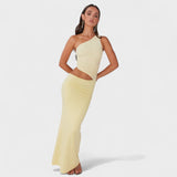 Seranella | Rochie maxi asimetrică cu decupaj