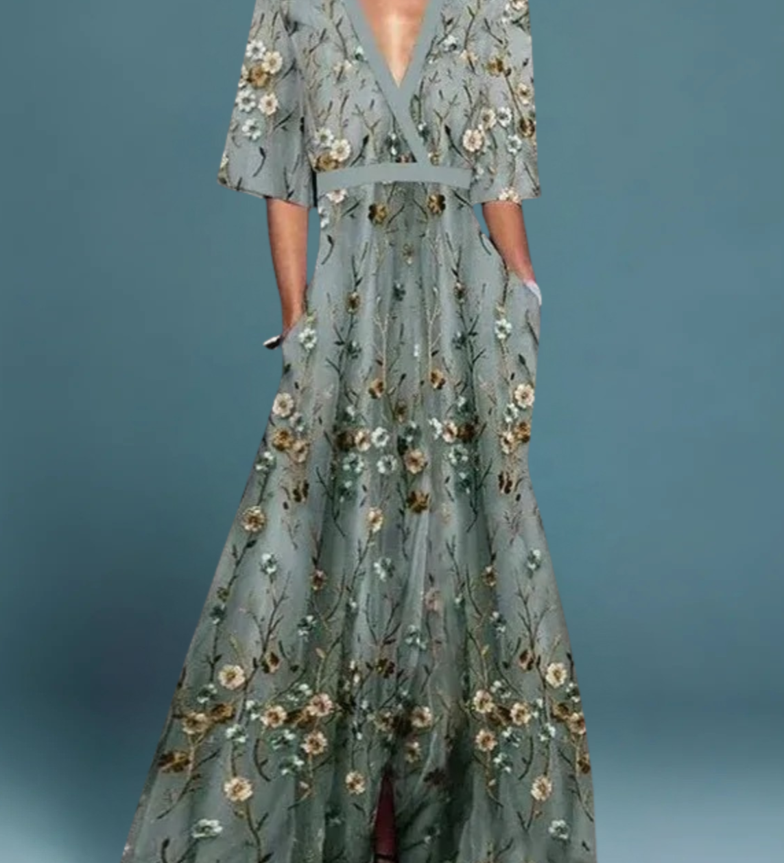 Romi | Rochie maxi elegantă cu flori