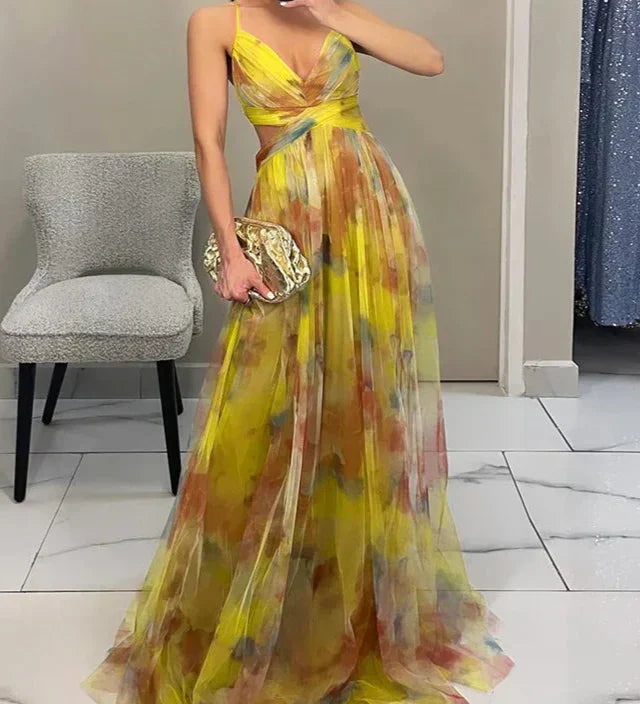Madeline | Rochie lungă cu flori care emană eleganță fără efort