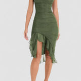 Ana-Maria – Rochie midi cu volane